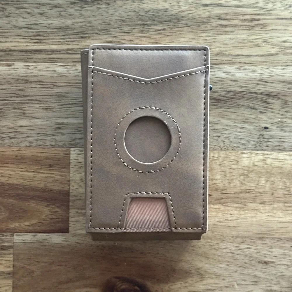 Airtag Wallet For Men Money Clip 10 Cards Metal Case Smart RFID Gift Leather NEW